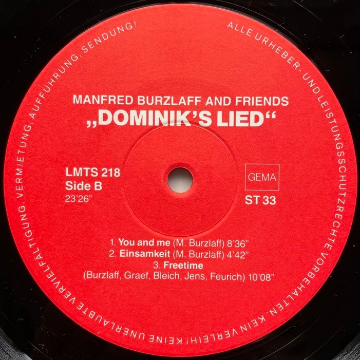 MANFRED BURZLAFF AND FRIENDS / DOMINIK'S LIED - German private original