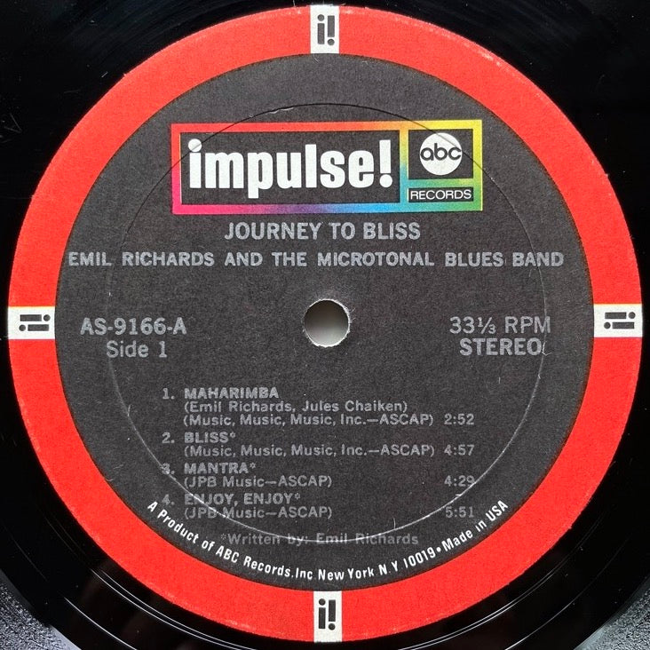 EMIL RICHARDS & THE MICROTONAL BLUES BAND / JOURNEY TO BLISS - US Impulse original