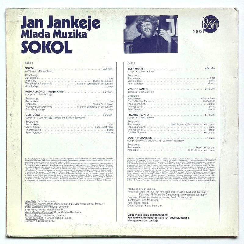 JAN JANKEJE MLADA MUZIKA / SOKOL - German Jazz Point Original