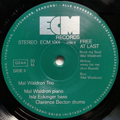 MAL WALDRON TRIO / FREE AT LAST - German ECM single sleeve