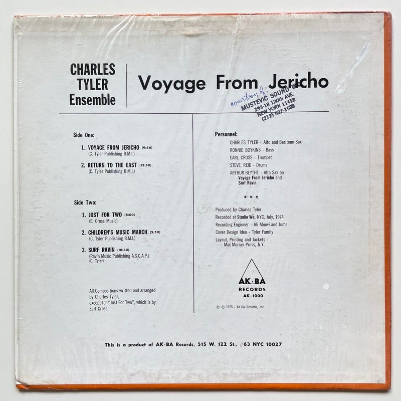 CHARLES TYLER ENSEMBLE / VOYAGE FROM JERICHO - US AK-BA original Orange cover