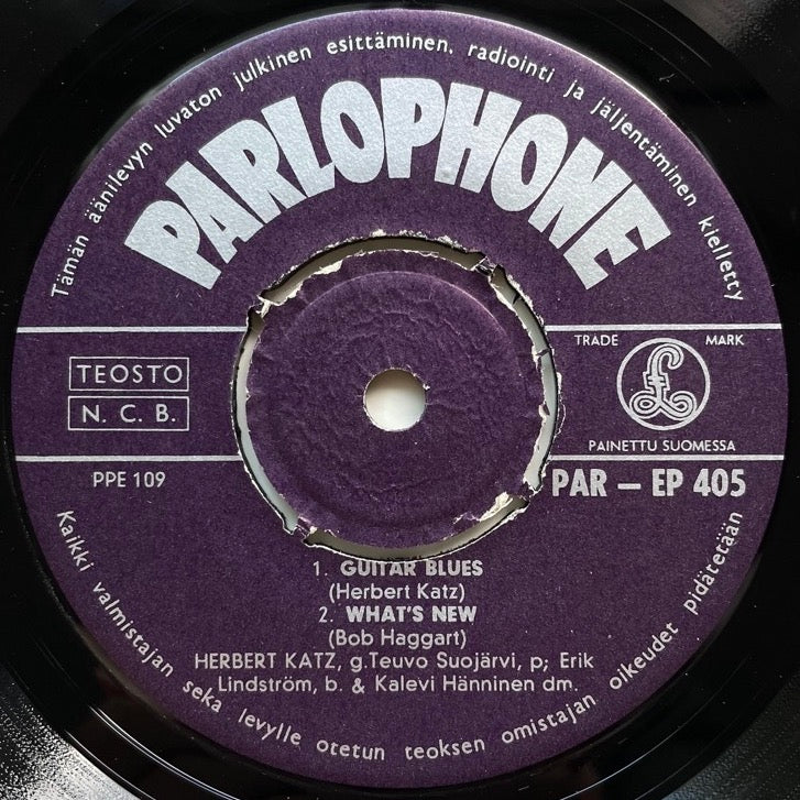 HERBERT KATZ / PLAYS JAZZ (7") - Finland Parlophone original EP