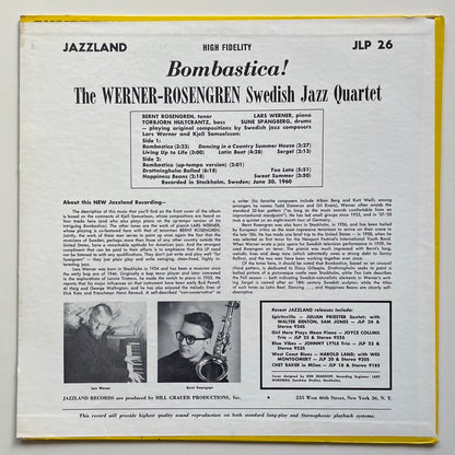 WERNER-ROSENGREN SWEDISH JAZZ QUARTET / BOMBASTICA! - US Jazzland Original