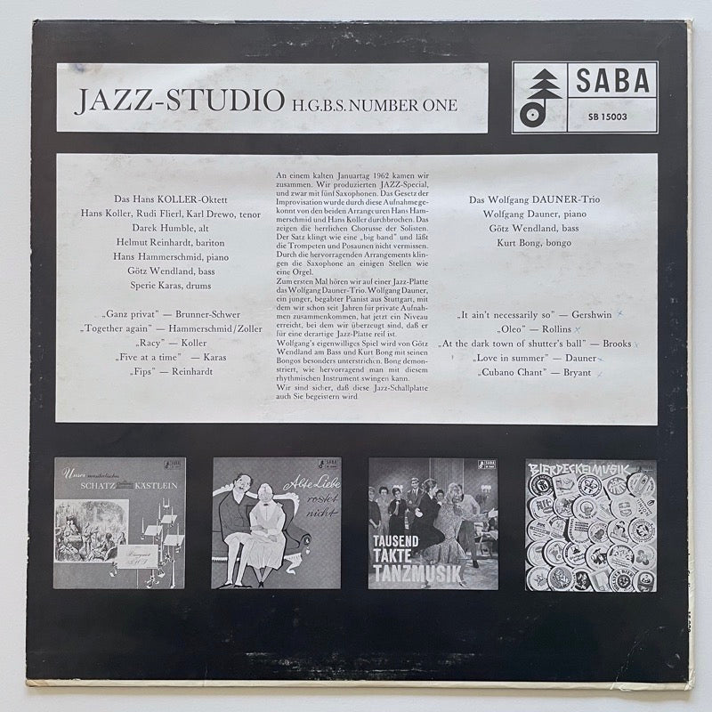 HANS KOLLER - WOLFGANG DAUNER / JAZZ STUDIO - German Saba Mono original