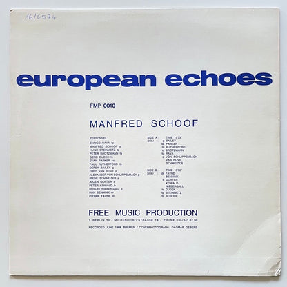 MANFRED SCHOOF / EUROPEAN ECHOES on German FMP