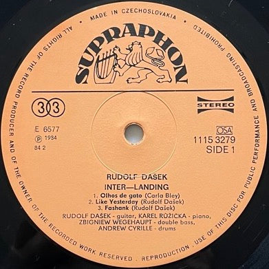 RUDOLF DASEK feat. ANDREW CYRILLE / INTER-LANDING - Czech Supraphon Original