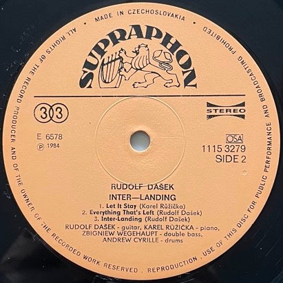 RUDOLF DASEK feat. ANDREW CYRILLE / INTER-LANDING - Czech Supraphon Original