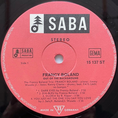 FRANCY BOLAND / OUT OF THE BACKGROUND - German Saba Original
