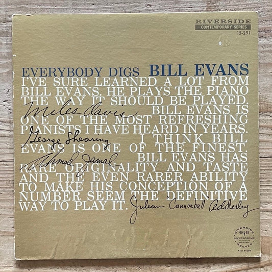 BILL EVANS TRIO / EVERYBODY DIGS - US Riverside Original