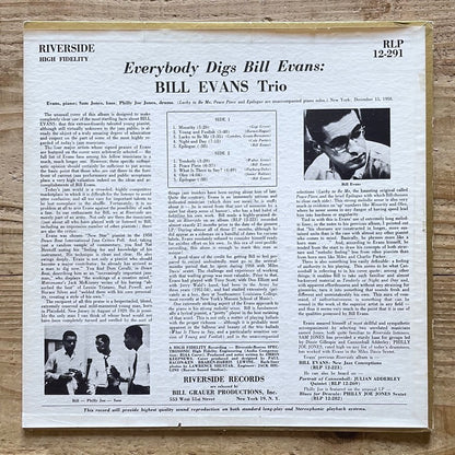 BILL EVANS TRIO / EVERYBODY DIGS - US Riverside Original