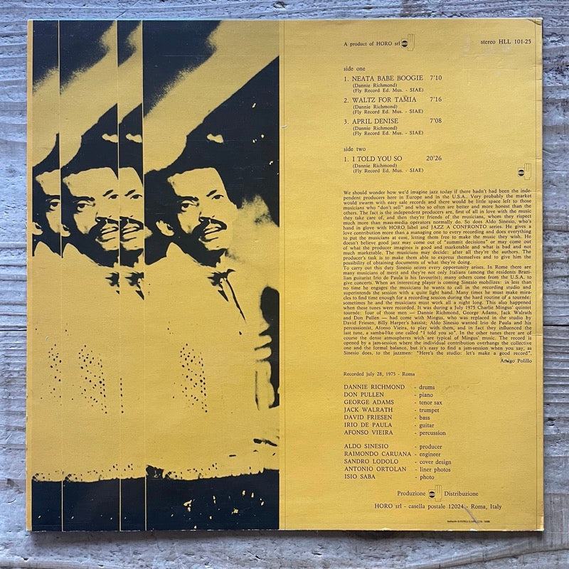 DANNIE RICHMOND / JAZZ A CONFRONTO 25 - Italian Horo Original