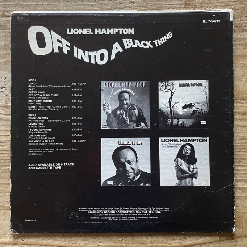 LIONEL HAMPTON / OFF INTO A BLACK THING - US Brunswick Original