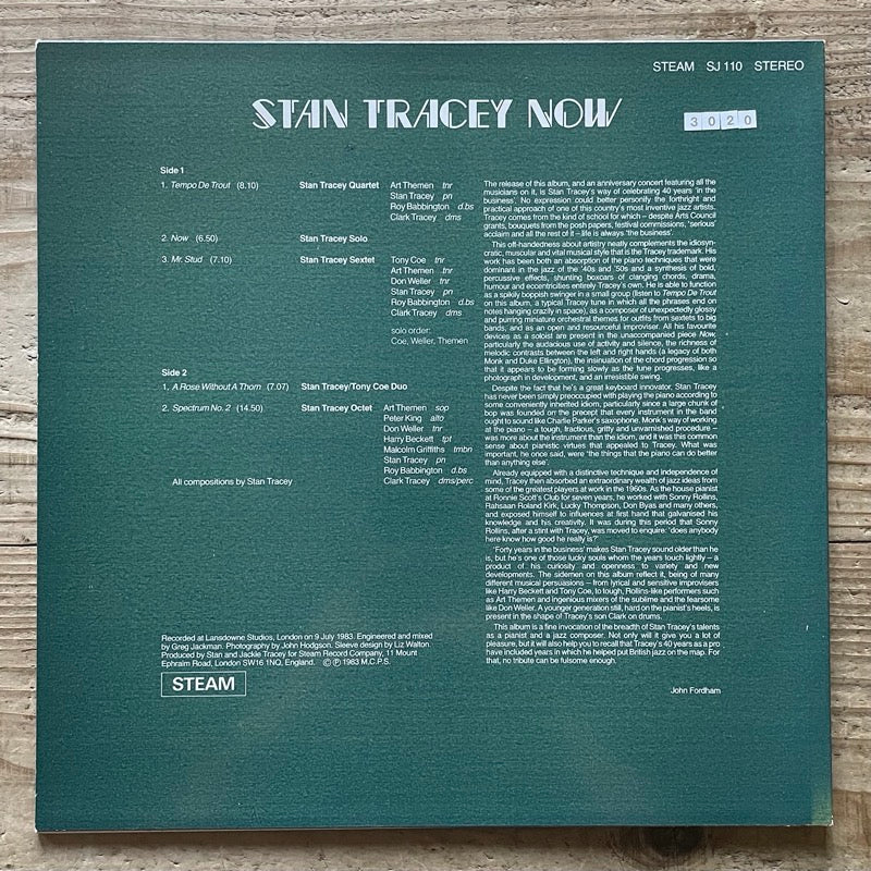STAN TRACEY / NOW - UK Steam Original