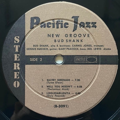BUD SHANK feat. CARMELL JONES / NEW GROOVE - US Pacific Jazz Stereo Original