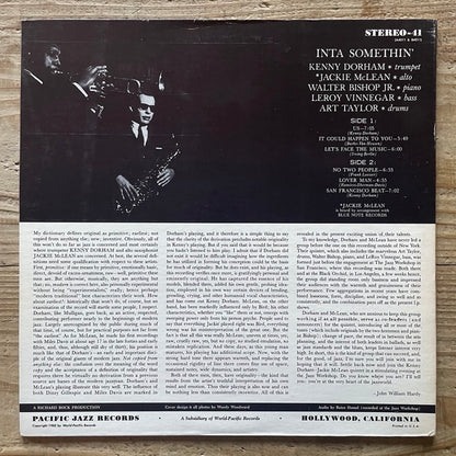 KENNY DORHAM & JACKIE McLEAN / INTA SOMETHIN' - US Pacific Jazz/Liberty