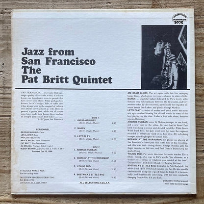 PAT BRITT QUINTET / JAZZ FROM SAN FRANCISCO - US Crestview Original