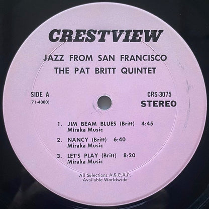 PAT BRITT QUINTET / JAZZ FROM SAN FRANCISCO - US Crestview Original