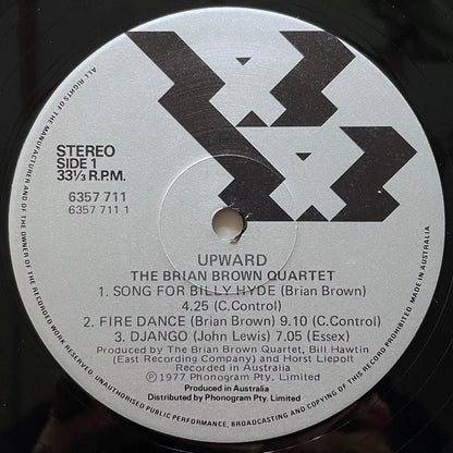 BRIAN BROWN QUARTET / UPWARD - Australian 44 Original