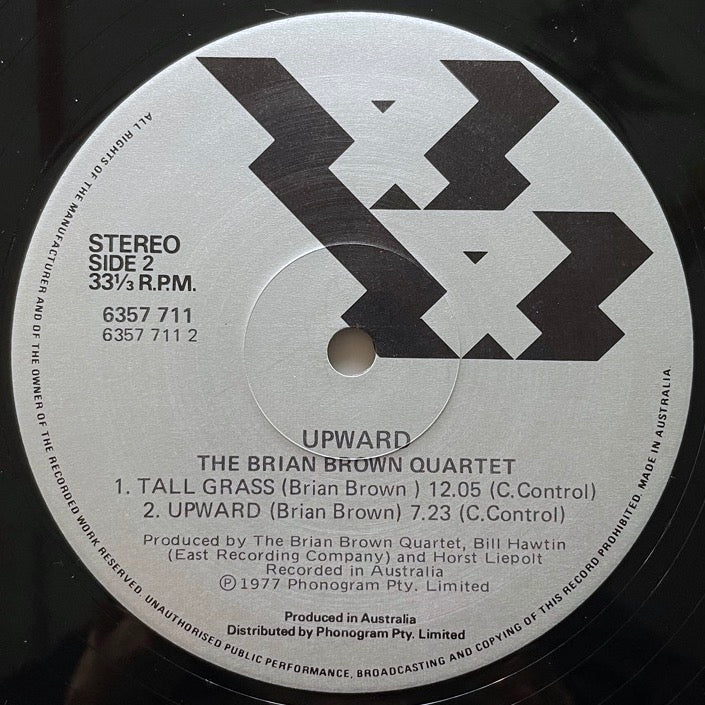 BRIAN BROWN QUARTET / UPWARD - Australian 44 Original