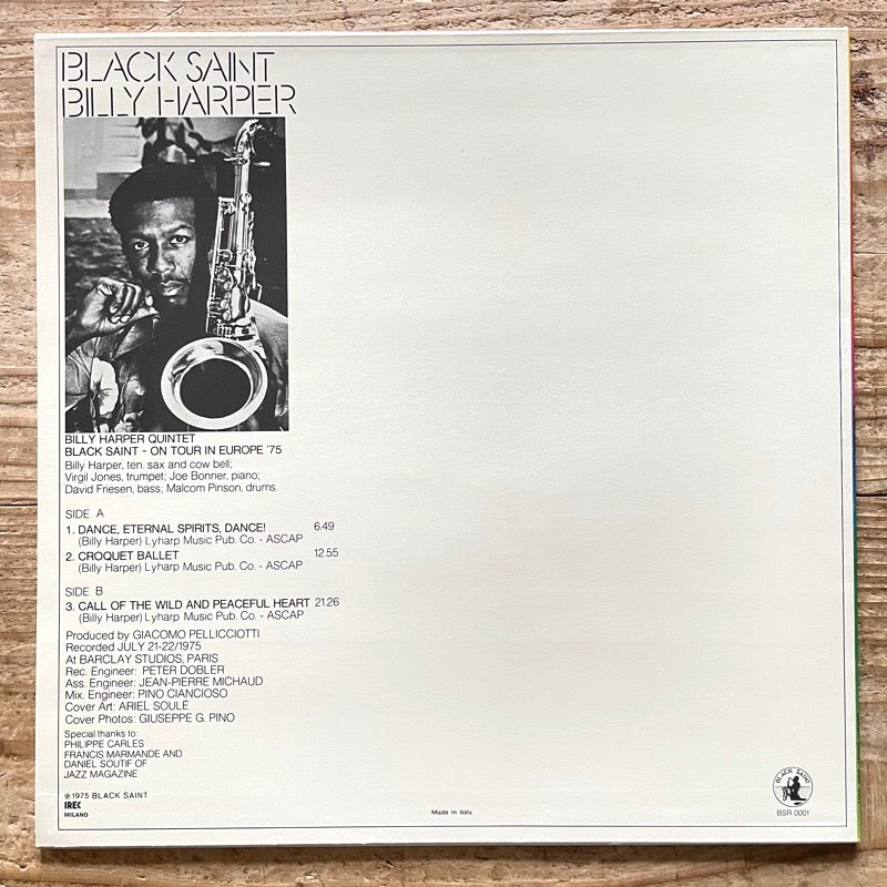 BILLY HARPER / BLACK SAINT - Italy Black Saint