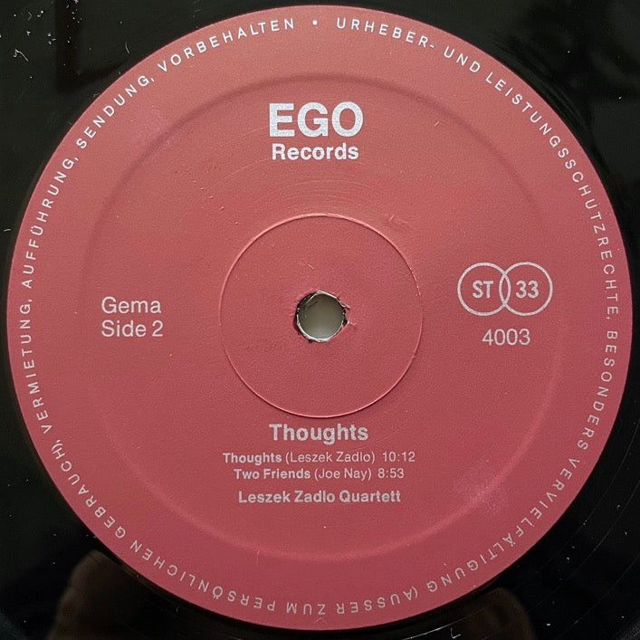 LESZEK ZADLO QUARTETT / THOUGHTS - German EGO Original