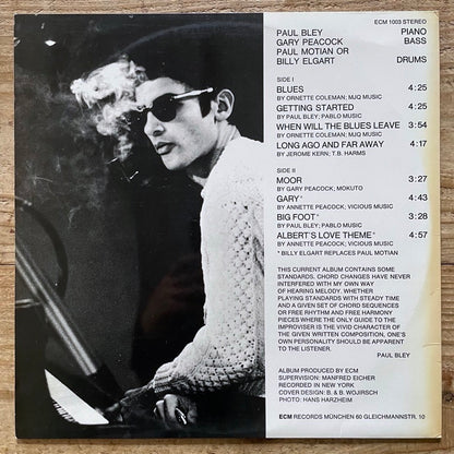 PAUL BLEY with GARY PEACOCK - German ECM Original