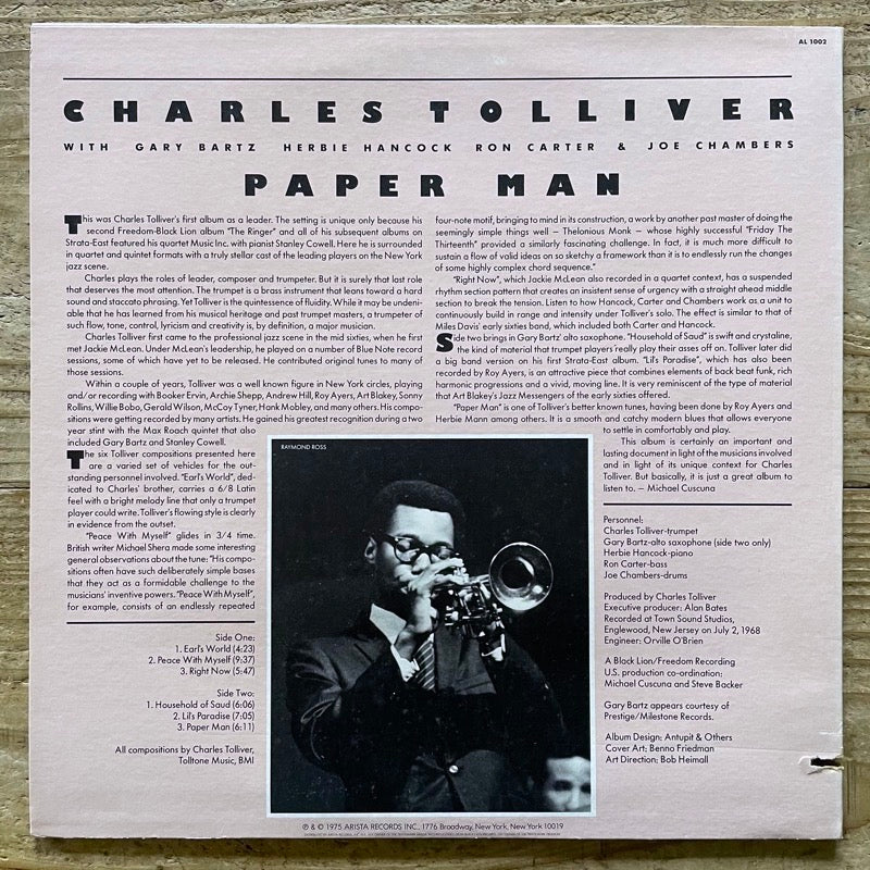 CHARLES TOLLIVER / PAPER MAN - US Arista/Freedom