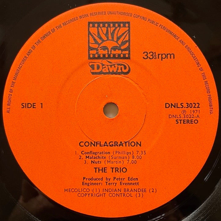 THE TRIO (JOHN SURMAN) / CONFLAGRATION - UK Dawn Original