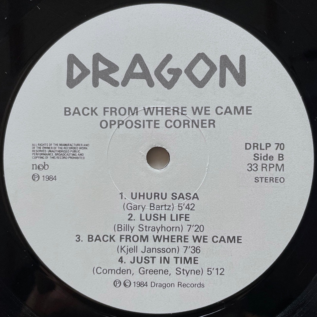 OPPOSITE CORNER / BACK FROM WHERE WE CAME - Swedish Dragon Original