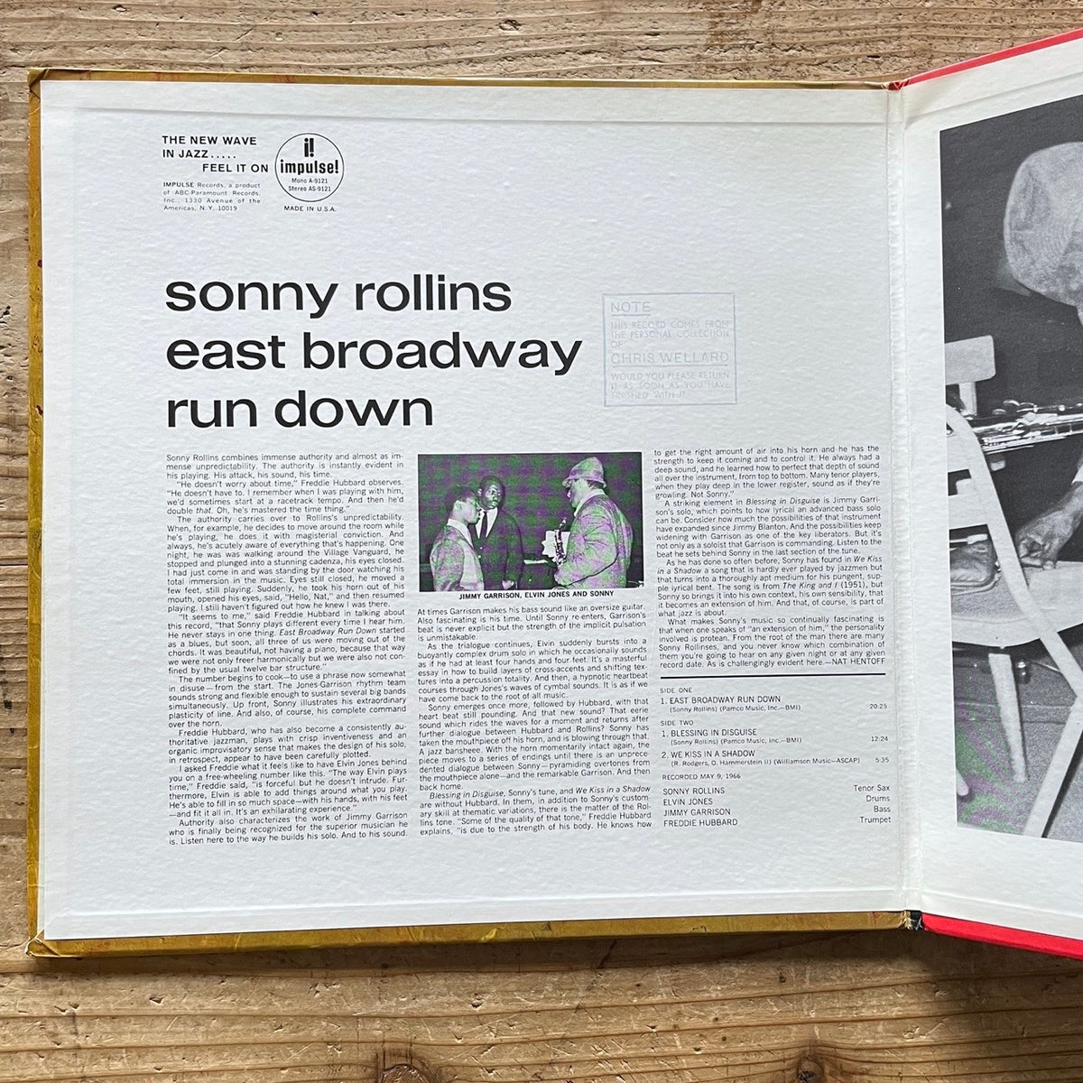 SONNY ROLLINS / EAST BROADWAY RUN DOWN - US Impulse MONO Original