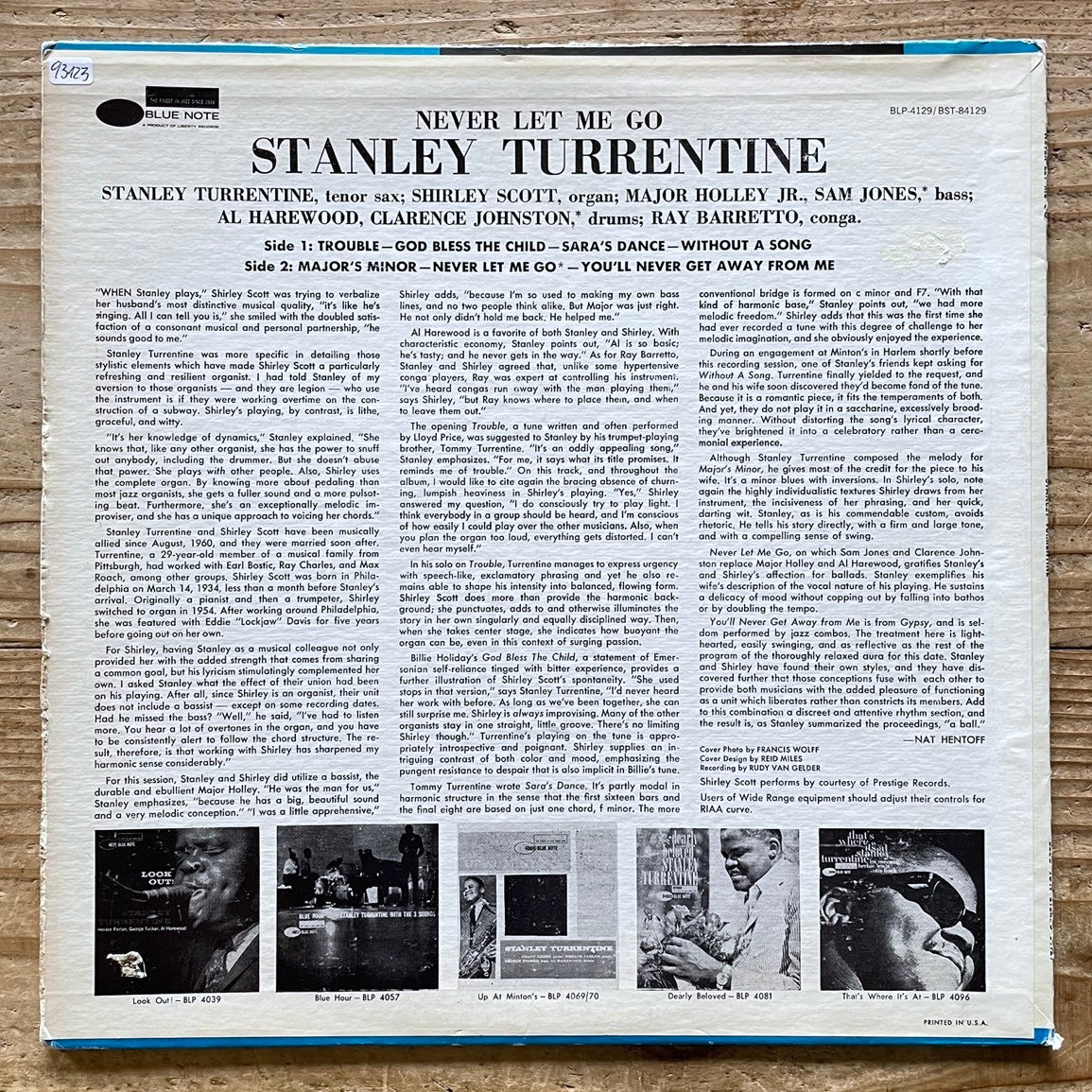 STANLEY TURRENTINE / NEVER LET ME GO - US Blue Note