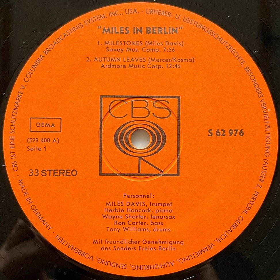 MILES DAVIS / MILES IN BERLIN - German CBS Original