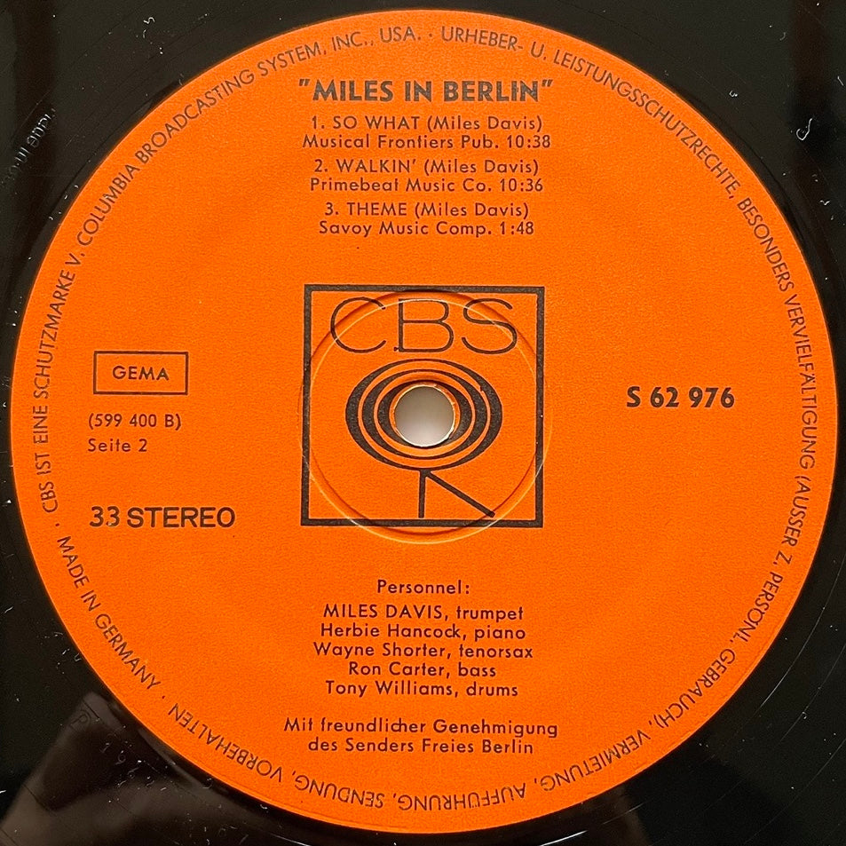 MILES DAVIS / MILES IN BERLIN - German CBS Original