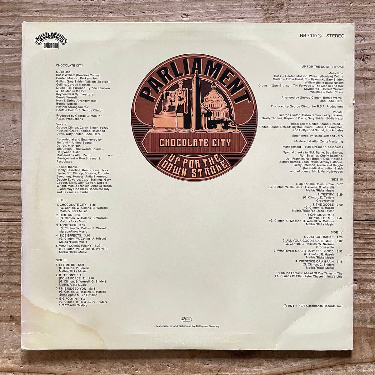 PARLIAMENT / CHOCOLATE CITY - UP FOR THE DOWN STROKE (2LP) - German Casablanca
