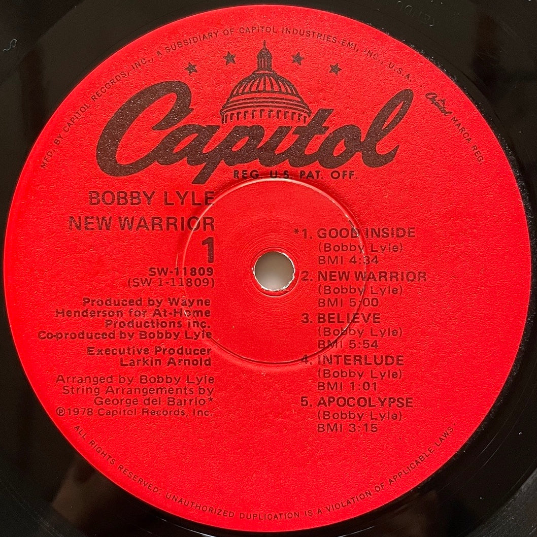 BOBBY LYLE / NEW WARRIOR  - US Capitol Original