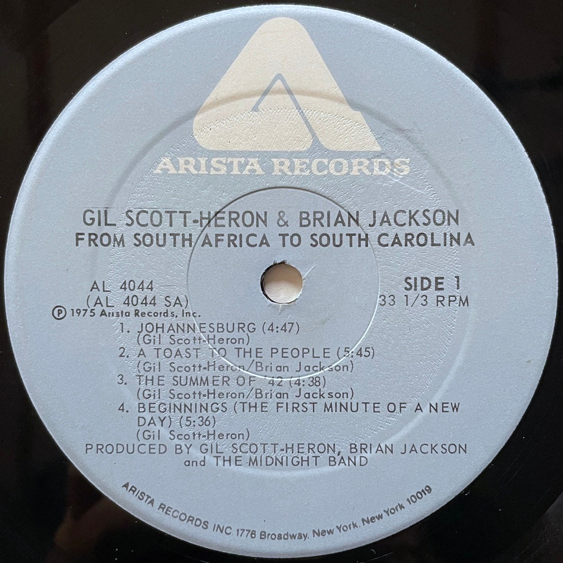 GIL SCOTT-HERON AND BRIAN JACKSON / FROM SOUTH AFRICA TO SOUTH CAROLINA on US Arista Original