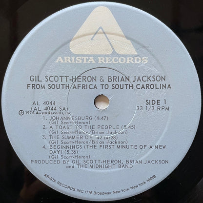 GIL SCOTT-HERON AND BRIAN JACKSON / FROM SOUTH AFRICA TO SOUTH CAROLINA on US Arista Original