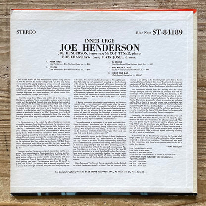 JOE HENDERSON / INNER URGE - US Blue Note ♪ VAN GELDER