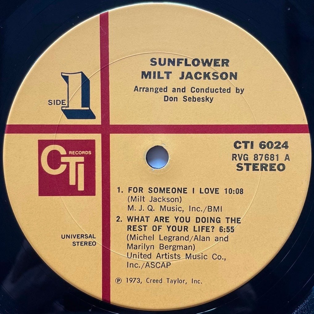MILT JACKSON / SUNFLOWER - US CTI Original