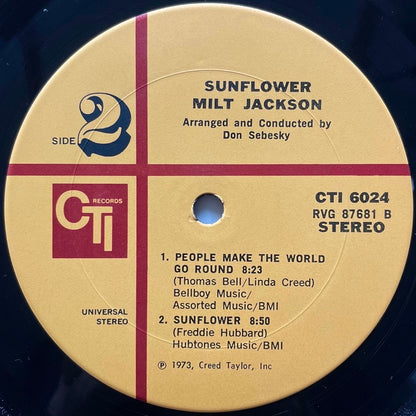 MILT JACKSON / SUNFLOWER - US CTI Original