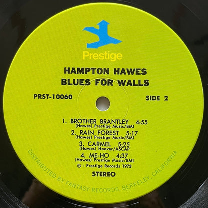 HAMPTON HAWES / BLUES FOR WALLS - US Prestige Original