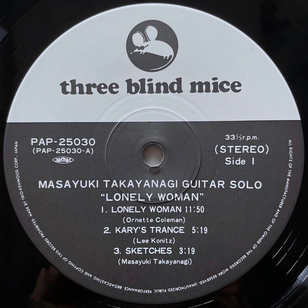 MASAYUKI "JOJO" TAKAYANAGI / LONELY WOMAN - Japan TBM Original
