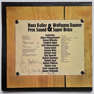 HANS KOLLER &amp; WOLFGANG DAUNER / FREE SOUND &amp; SUPER BRASS