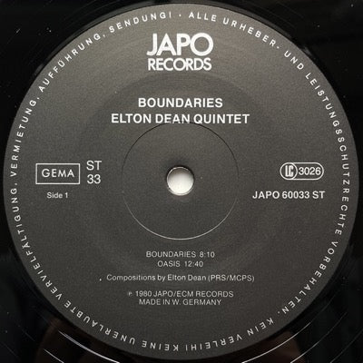 ELTON DEAN QUINTET / BOUNDARIES