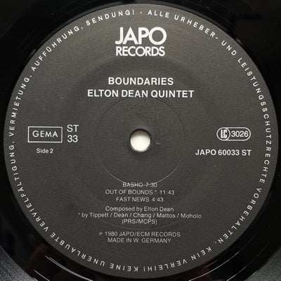 ELTON DEAN QUINTET / BOUNDARIES