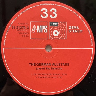 GERMAN ALL STARS / LIVE AT THE DOMICILE (2LP)