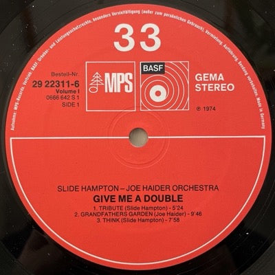 SLIDE HAMPTON – JOE HAIDER ORCHESTRA / GIVE ME A DOUBLE (2LP)