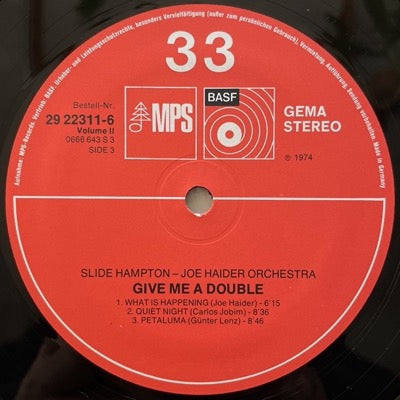 SLIDE HAMPTON – JOE HAIDER ORCHESTRA / GIVE ME A DOUBLE (2LP)