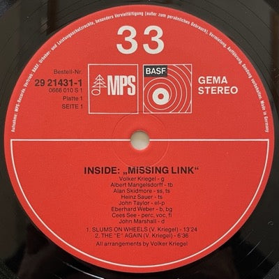 VOLKER KRIEGEL / INSIDE: MISSING LINK (2LP)