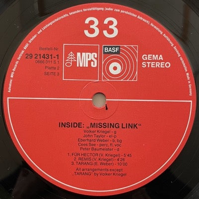 VOLKER KRIEGEL / INSIDE: MISSING LINK (2LP)